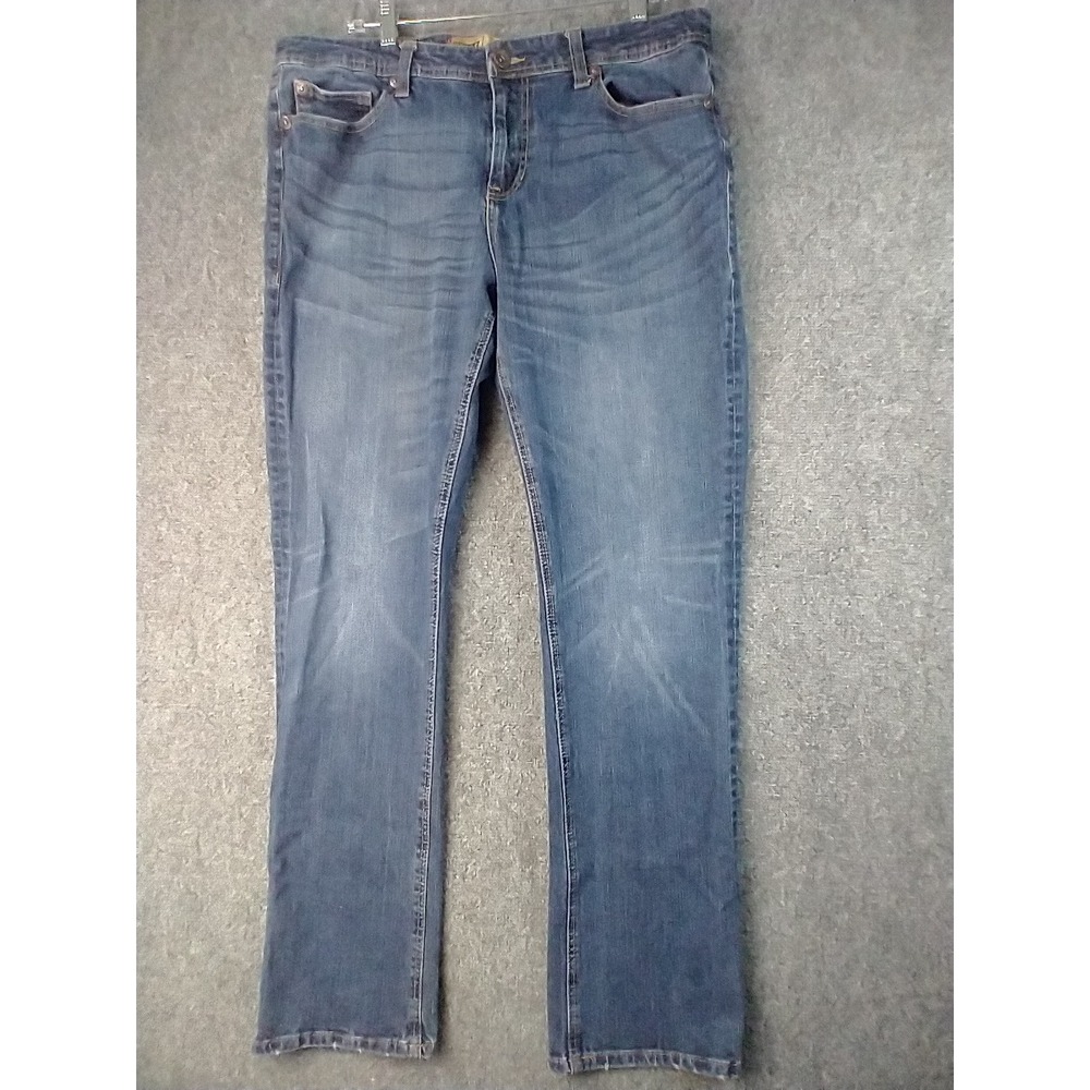 Seven7‎ Mens Straight Leg Premium Denim Jeans Medium Wash Blue 38x32